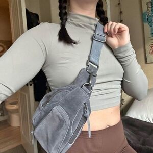 Limited Edition Free People Hudson Sling Purse - Slate